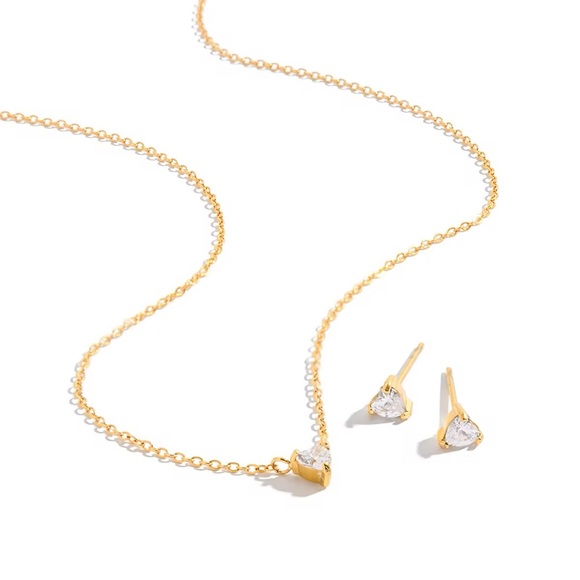 SahrzJewellery Jewelry - 18K Gold Plated Necklace and Earring Set